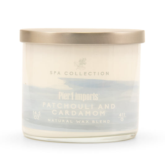Pier 1 Spa Collection Patchouli & Cardamom Filled 3-Wick Candle