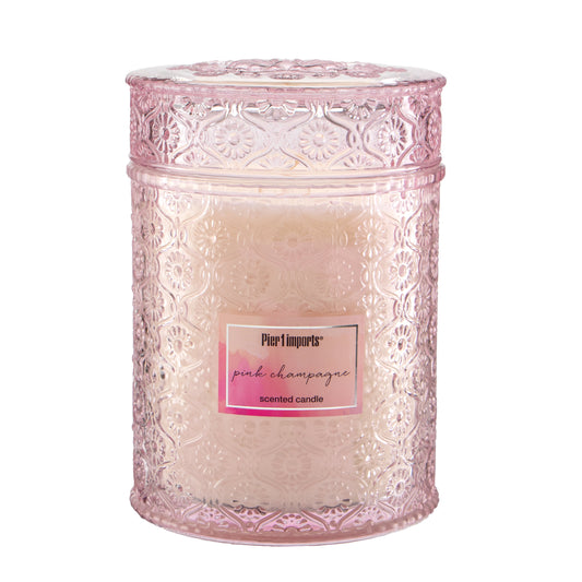 Pier 1 Pink Champagne Luxe 19oz Filled Candle